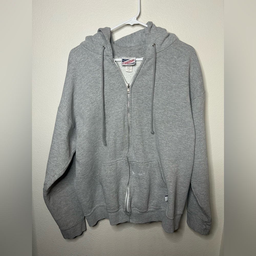 Y2K Authentic Converse Athletics Gray Full zip Up Hoodie Size Large